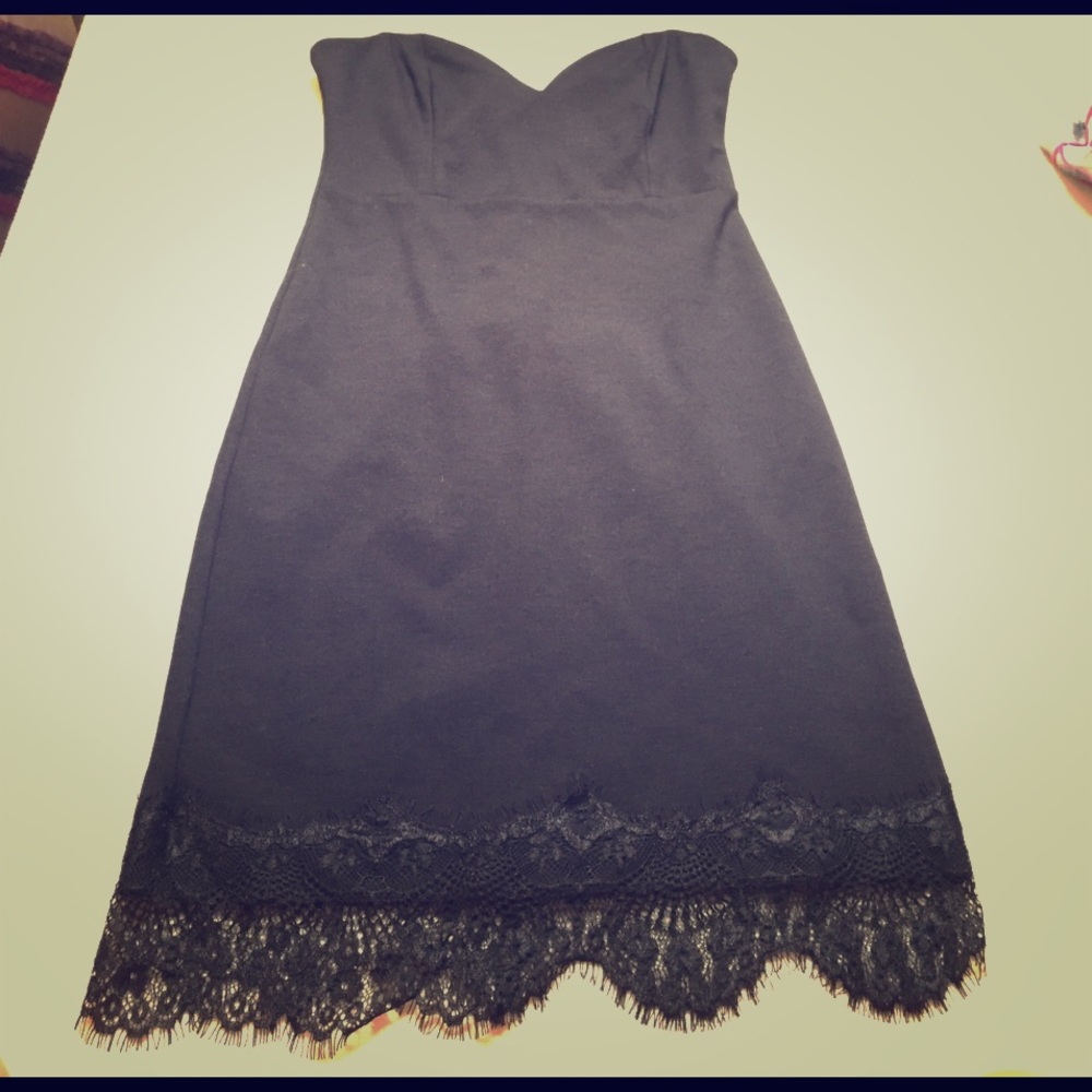 NWOT little black dress with lace bottom