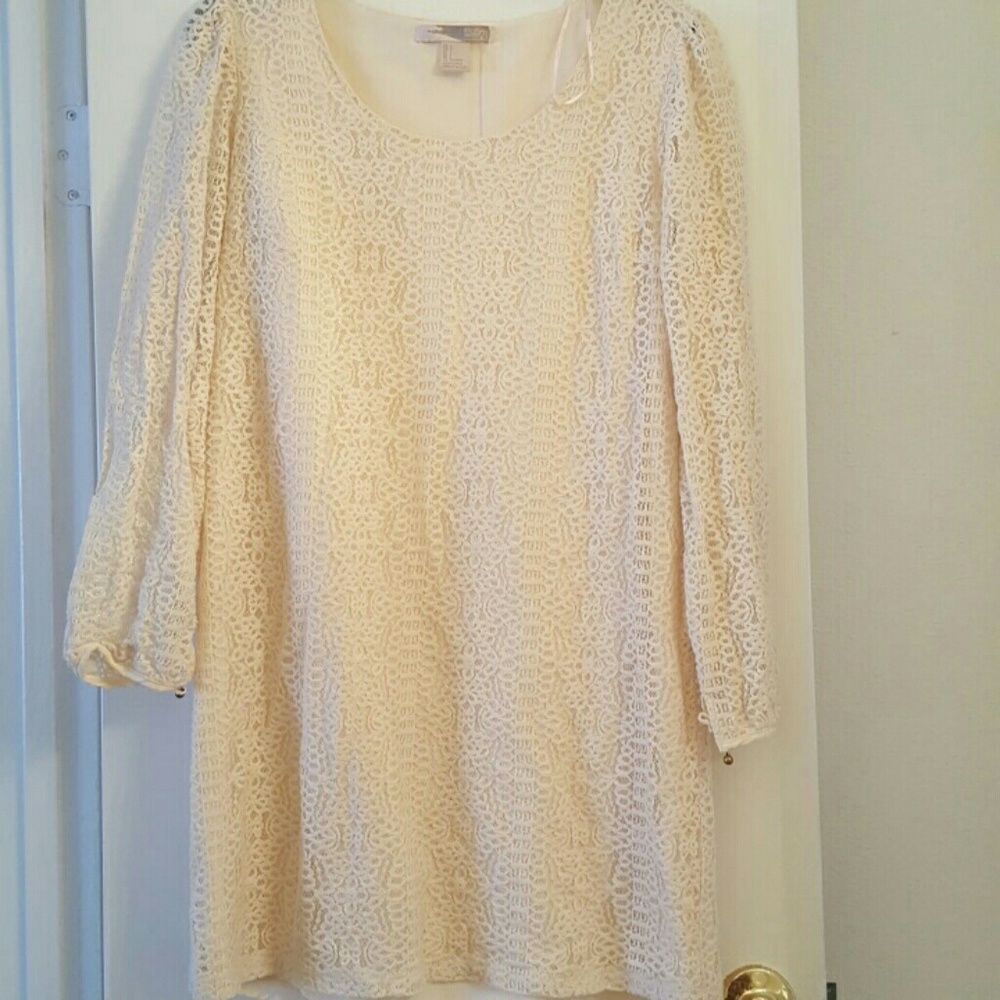 Forever 21 Cream/Off-White Lace Dress