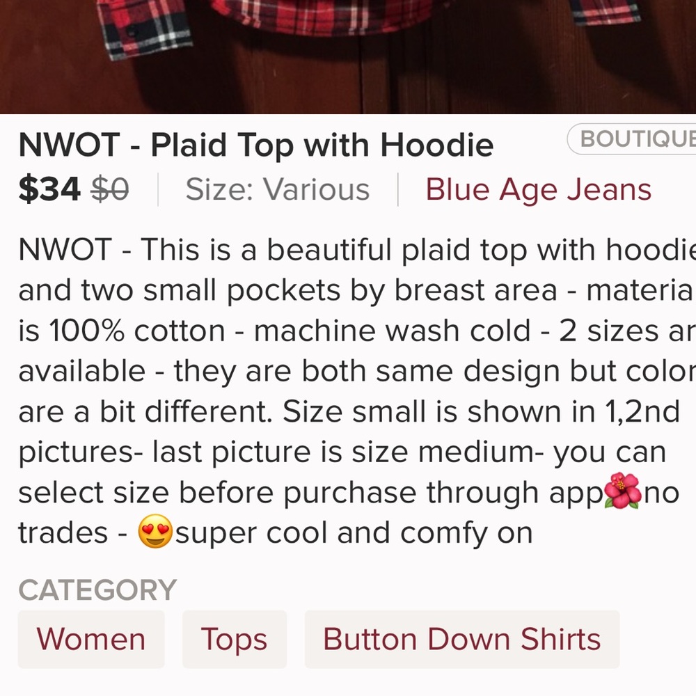 Plaid Shirt with Hoodie - Picture 5 of 5
