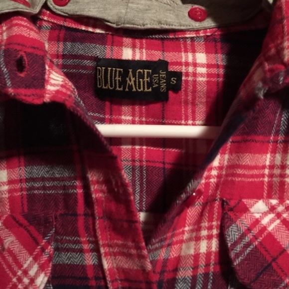 Plaid Shirt with Hoodie - Picture 3 of 5