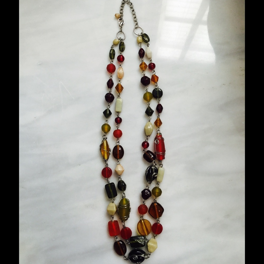 Necklace with various stones