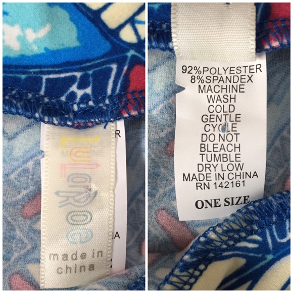 LULAROE OS Abstract Print Leggings (Winter Colors) - Picture 6 of 8