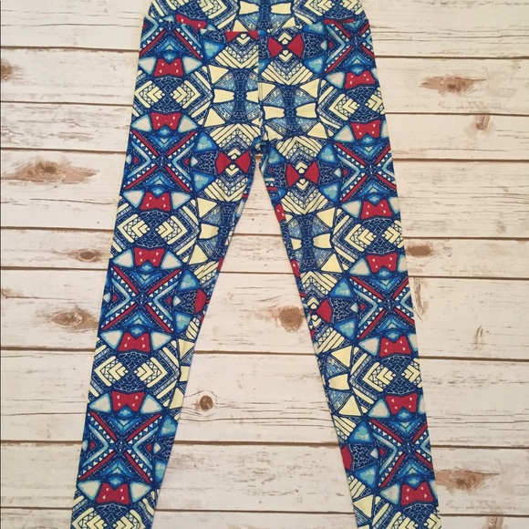 LULAROE OS Abstract Print Leggings (Winter Colors) - Picture 7 of 8