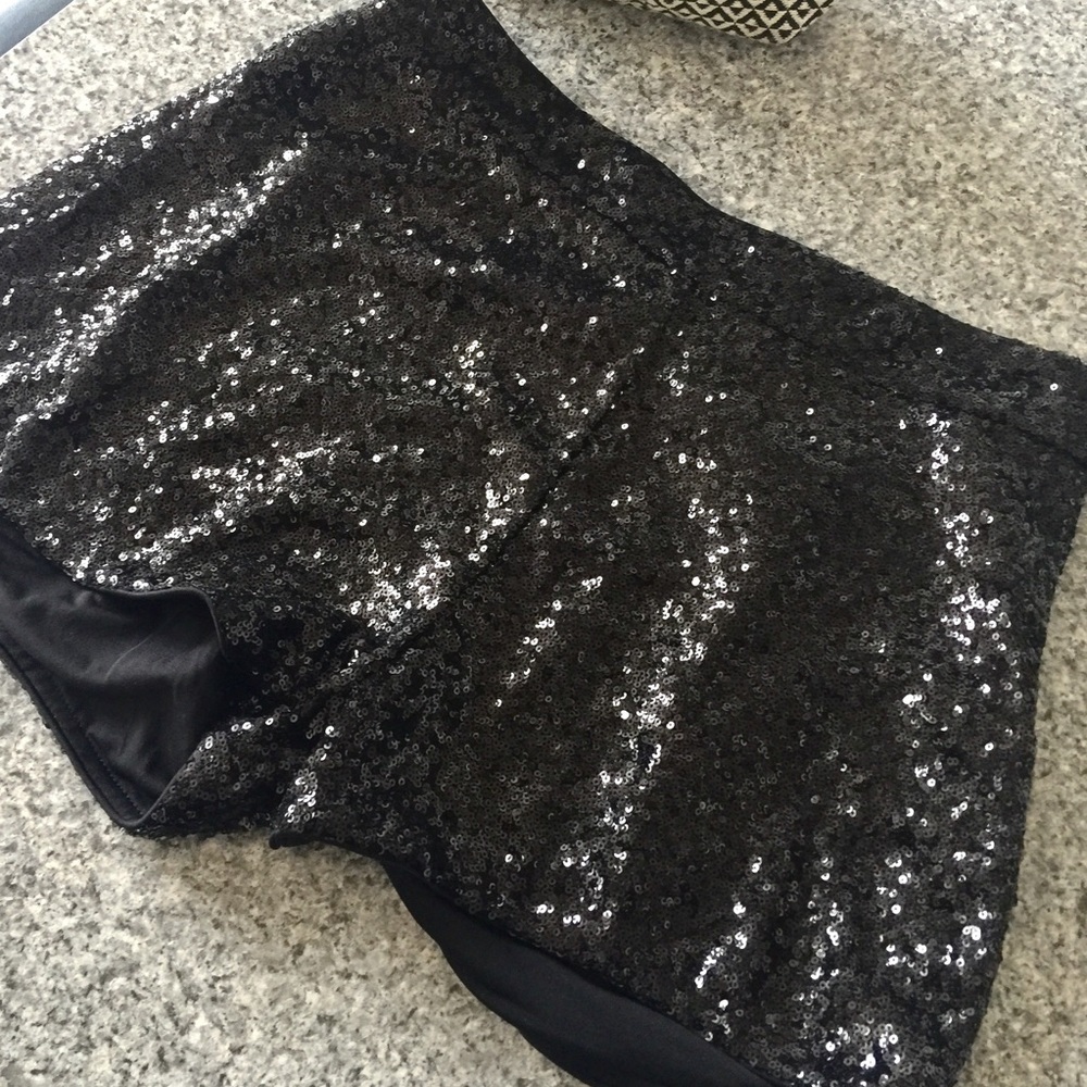 H&M Black Sequin Shorts Size 12