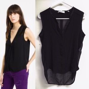 Sandro Black Sheer Top