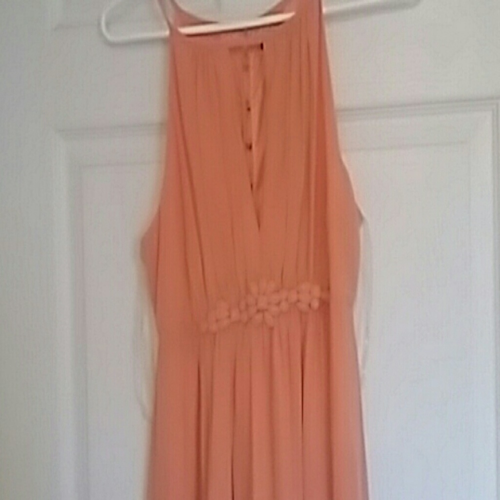 Peach chiffon dress