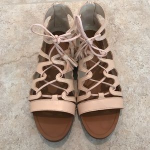 Leather lace up sandals