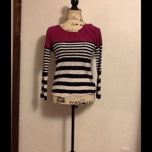 Express violet purple and navy blue shirt