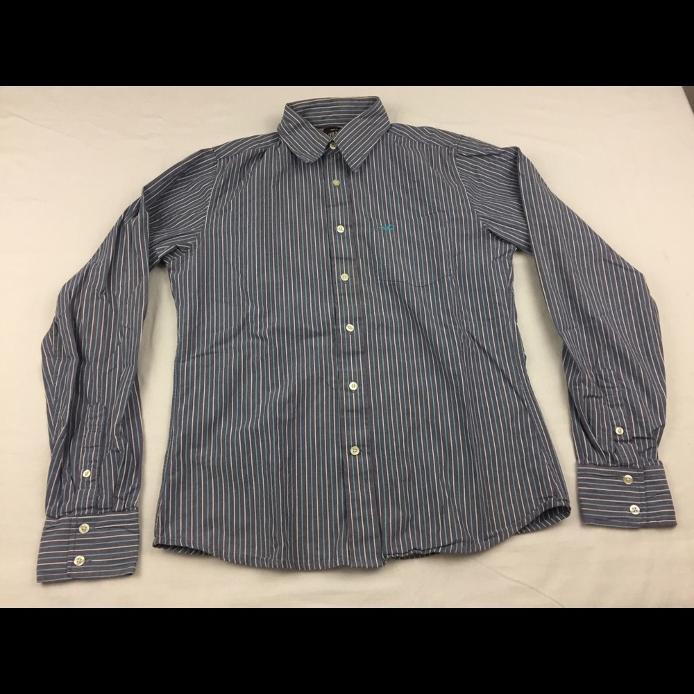 Hollister Men's Gray Button Up Shirt Sz Medium