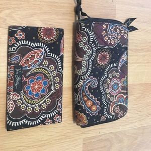 Vera Bradley zip wallet and check book cover.