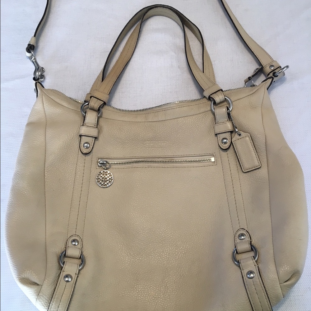 Coach Creme Pebble Leather Handbag
