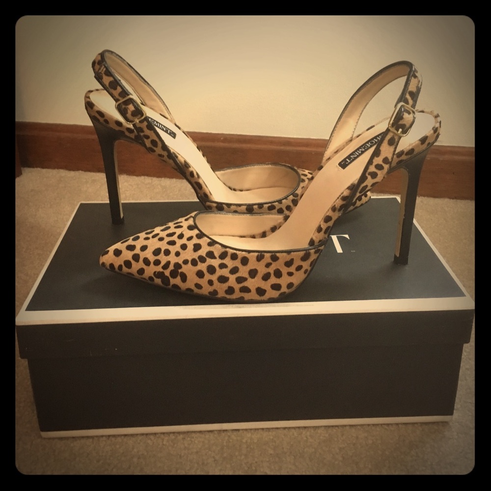 Neutral slingback pumps