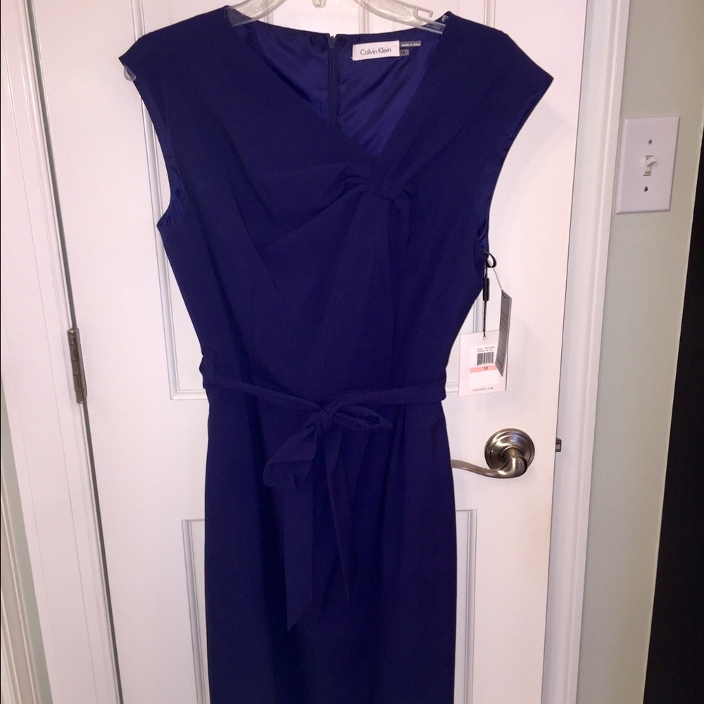 NWT Calvin Klein Navy Sheath Dress