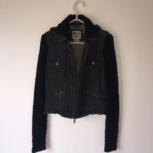 💗BILLABONG💗 black denim sweater jacket