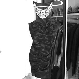 Black dress with bedazzled neckline
