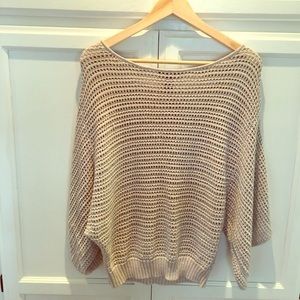Gold dolman crocheted sweater