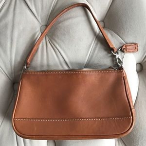 Tan leather Coach purse