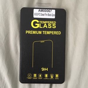 Tempered glass screen cover for black iPhone 6+