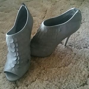 Grey Peeptoe Booties