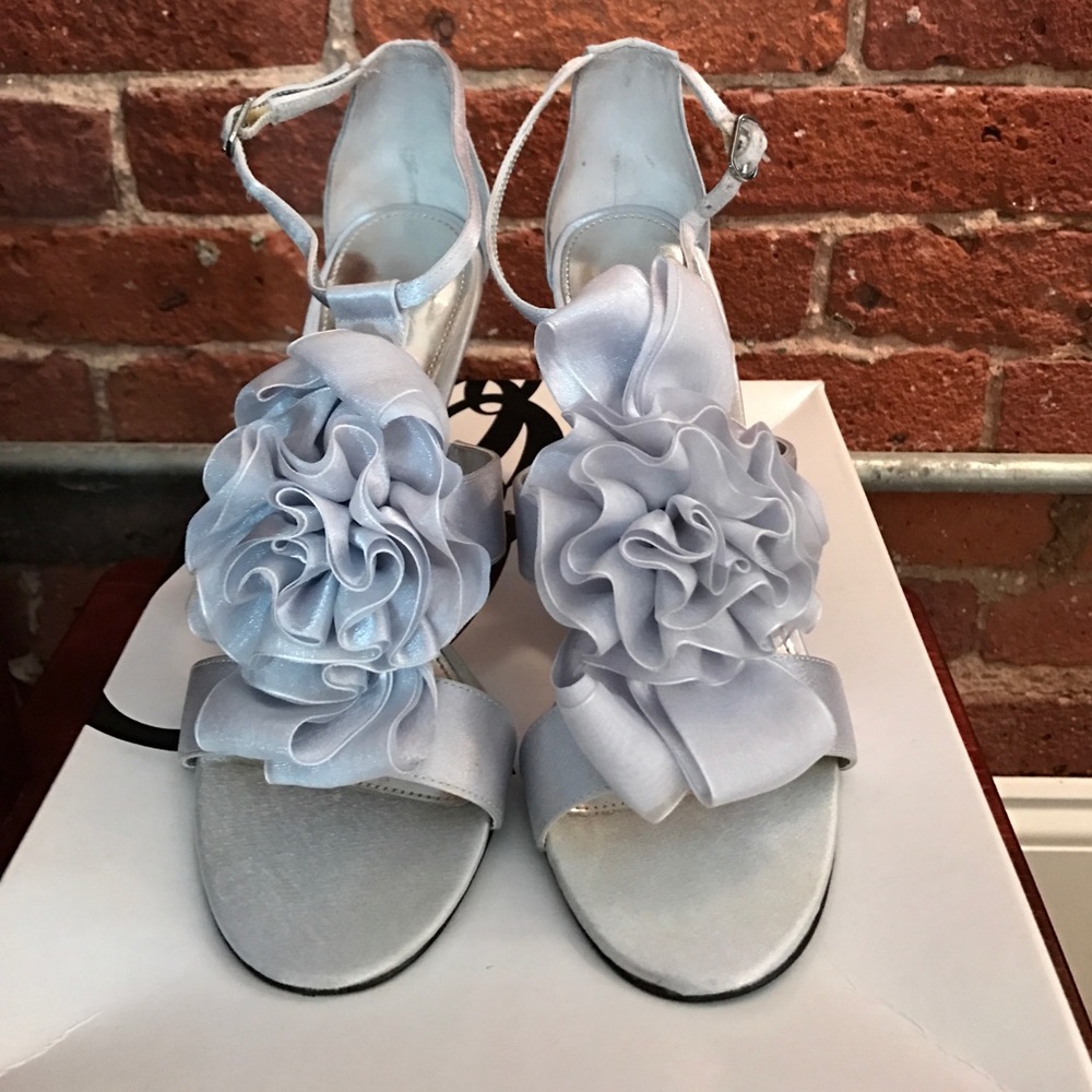 Nine West "HolidaysX3" Strappy Silver Heels