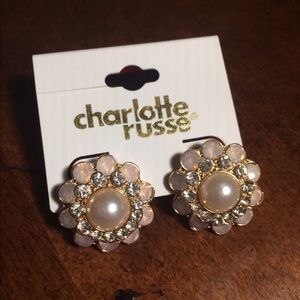 Floral Pearl and CZ Earrings