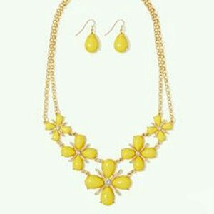 Lemon Drop Statement Necklace and Earrings Set