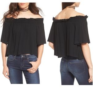 Black off the shoulder top