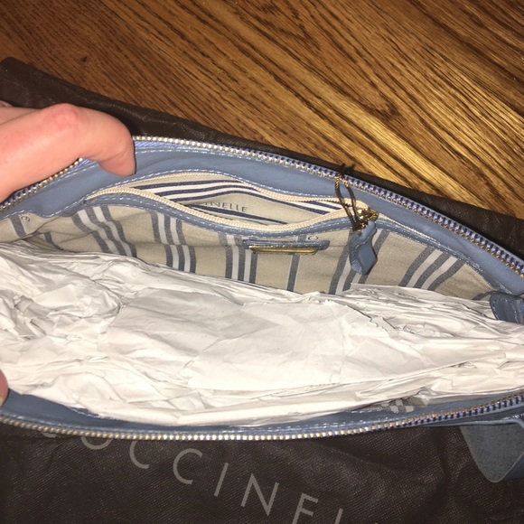 NWT COCINELLE Slate blue clutch bag - never used!