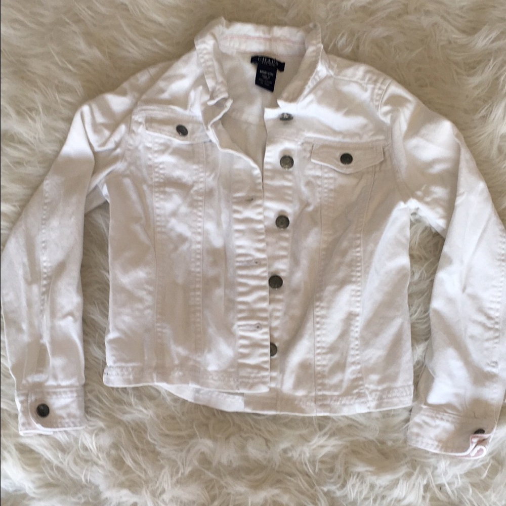 CHAPS girls white jean jacket 🤗