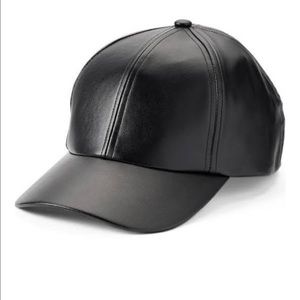 Faux leather cap