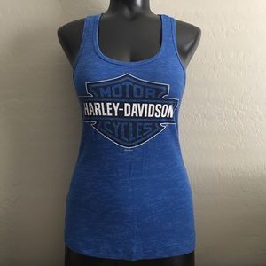 Blue Harley-Davidson Tank