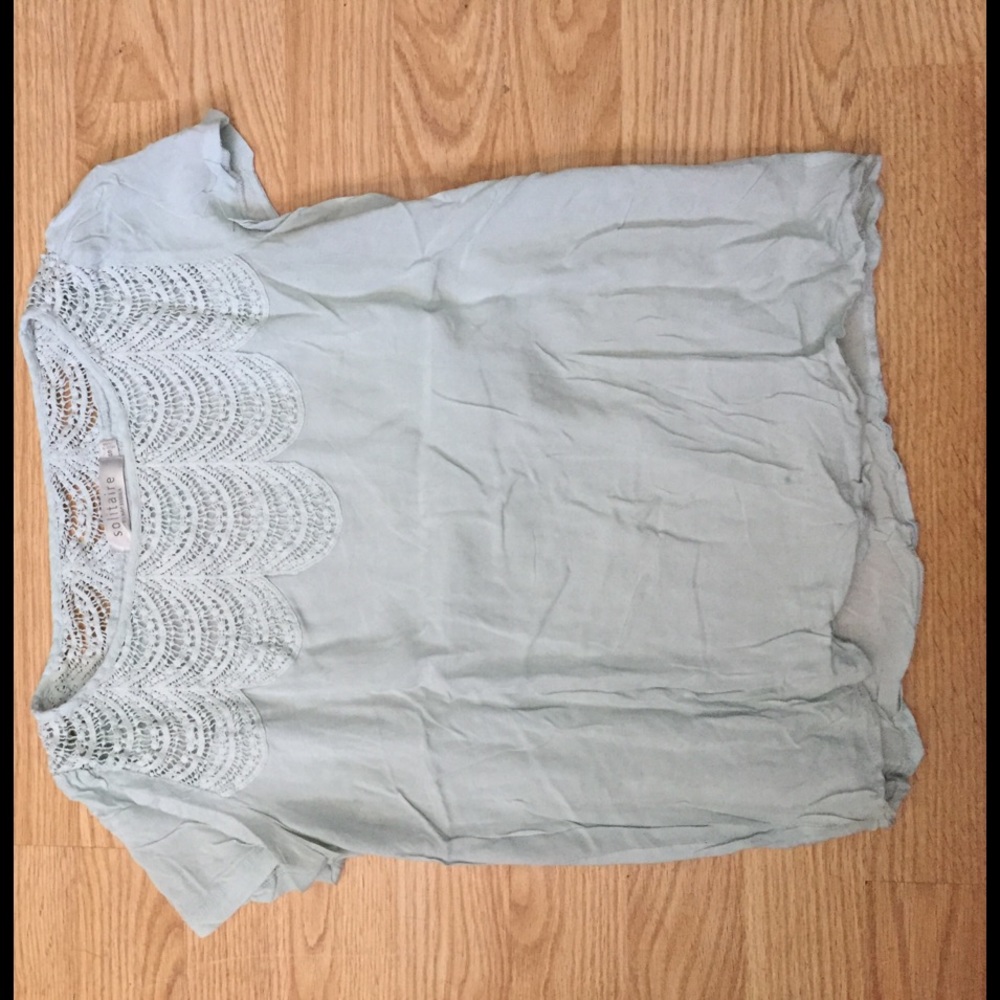 Light Blue Scallop Neck shirt size Small