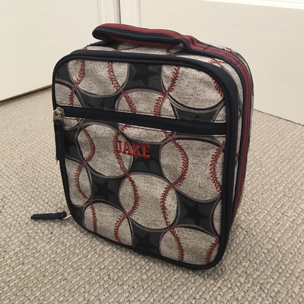 Pottery barn kids lunch box w "Jake" embroidery