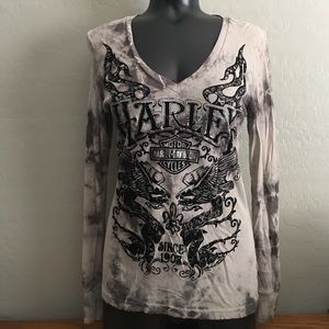 Harley-Davidson Tie Dye Long Sleeve Top