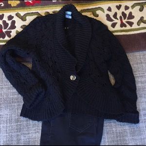 Black large knit sweater