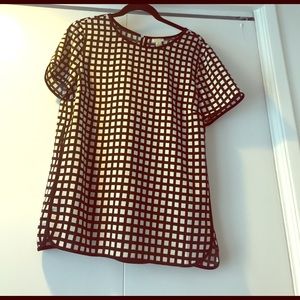 J crew blouse - high neck short sleeve