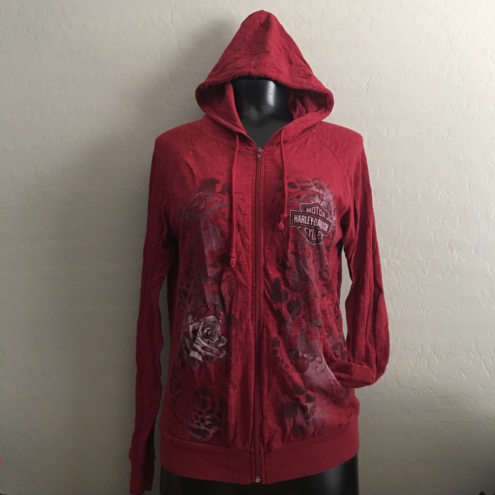 Red Burnout Harley-Davidson Hoody