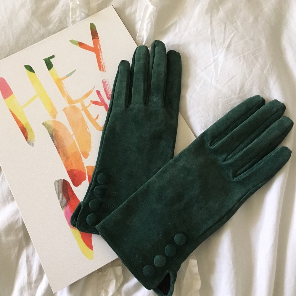 Teal Suede Gloves
