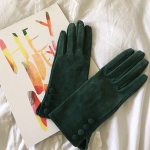 Teal Suede Gloves