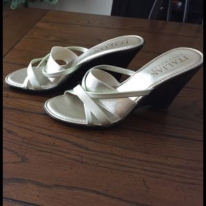 Italian Shoemakers Shoes - Womens size 8 gold wedges Italian Shoemakers Shoes - Womens size 8 gold wedges