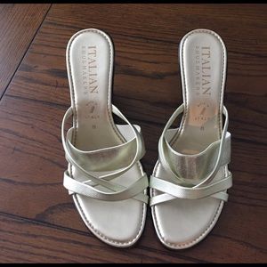 Italian Shoemakers Shoes - Womens size 8 gold wedges Italian Shoemakers Shoes - Womens size 8 gold wedges