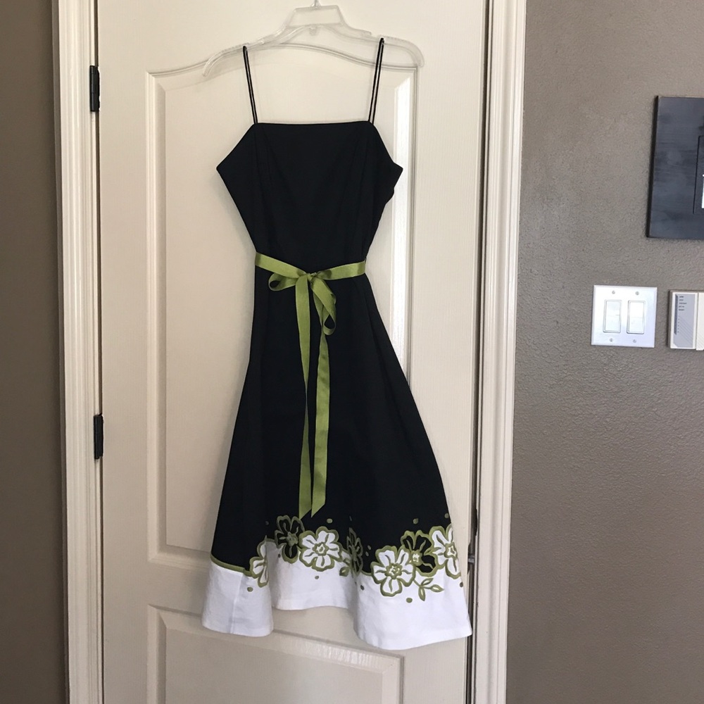 Sexy spaghetti-strap after 5:00 black A-line dress