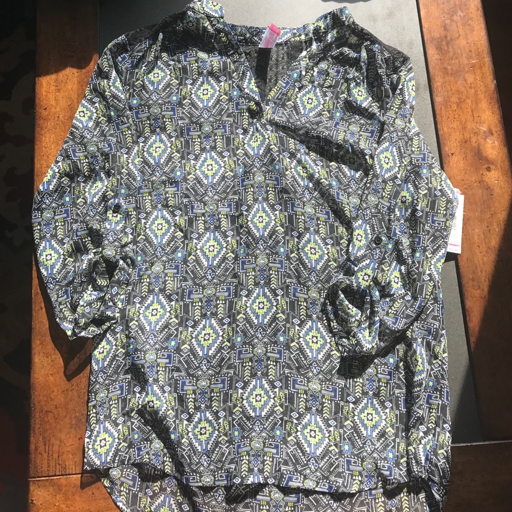Sheer patterned blouse