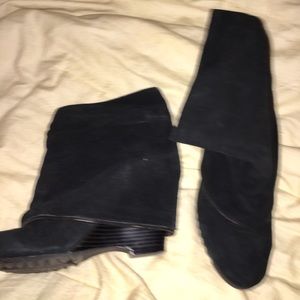 Black suede boots