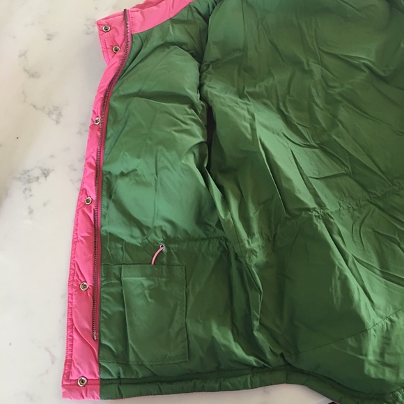 J. Crew Down Puffer Vest - Pink with Green Lining - Picture 5 of 6