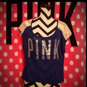 New💗Victoria Secret Pink sequin top💗sz large