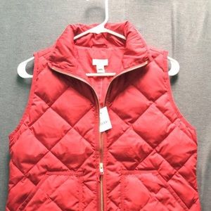 Red J. Crew Puffer Vest