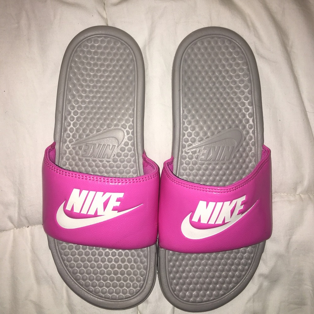 Hot Pink Nike Slides