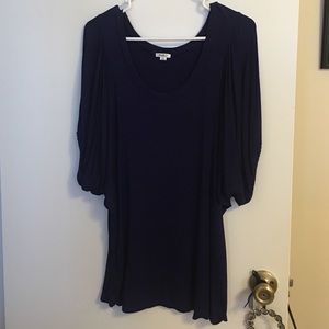 Navy Blue Top with Winged Arms