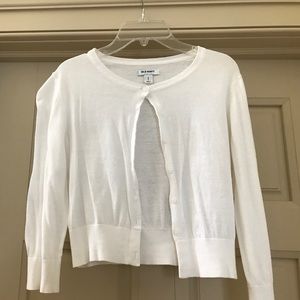 Old Navy Cropped Cardigan, White, Size Small